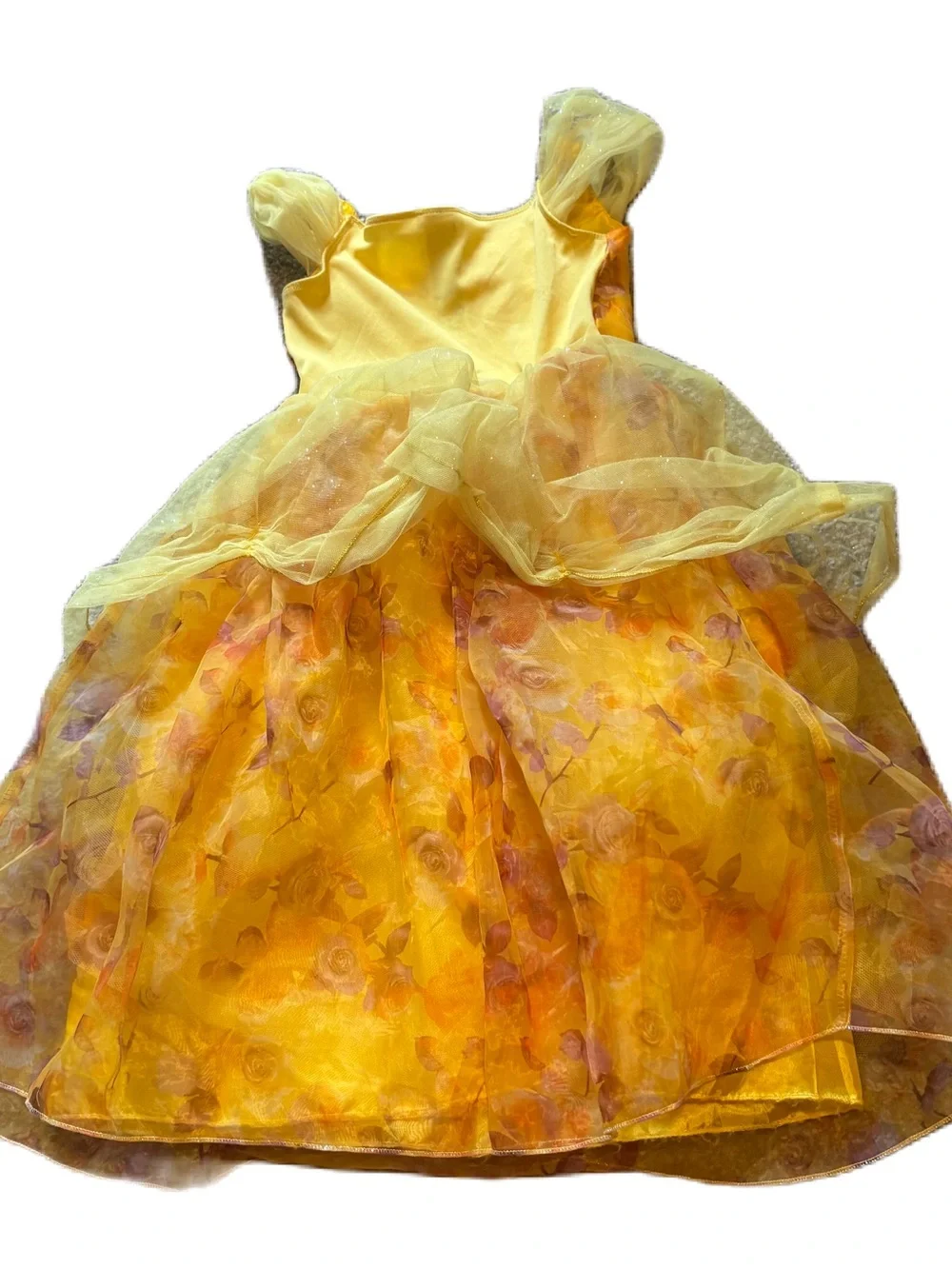Disney Store Collection Belle Dress Sz 4 Gold Princess Halloween Land World